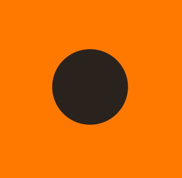 Black Circle On Orange Ground