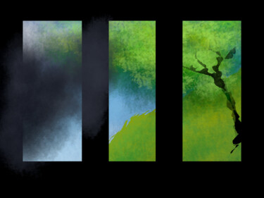 Landscape Triptych With Approaching Storm